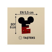 Taşlı Ütülenebilen Veya Sticker Olarak Kullanılabilen ' Mickey E ' Harfi