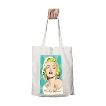 Art Hediye Marilyn Monroe Yaz İki Tarafı Kalıcı Baskılı Yıkanabilir Çanta Çok Renkli