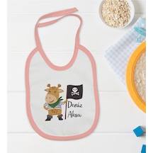 BK Kids Kişiye Özel Pembe Bebek Mama Önlüğü - Model 181 Pembe