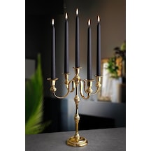 Lüx Dekoratif 5' Li Şamdan,mumluk - Gold