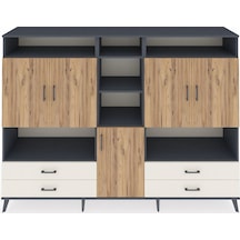 Hyperion Dolap 12 Raflı 4 Çekmeceli 5 Kapaklı 220x44x163 Antrasit Antrasit-çam/aytaşı Hyperion Dolap 12 Raflı 4 Çekmeceli 5 Kapaklı 220x44x163 Antrasit Antrasit-çam/aytaşı