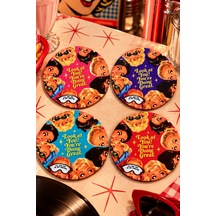 You Re Doing Great, Vintage Pop Art Temalı 4 Lü Bardak Altlığı Set 9 Cm, 3 Mm Ahşap Mdf, Dijital Baskı - 927142186 Diğer