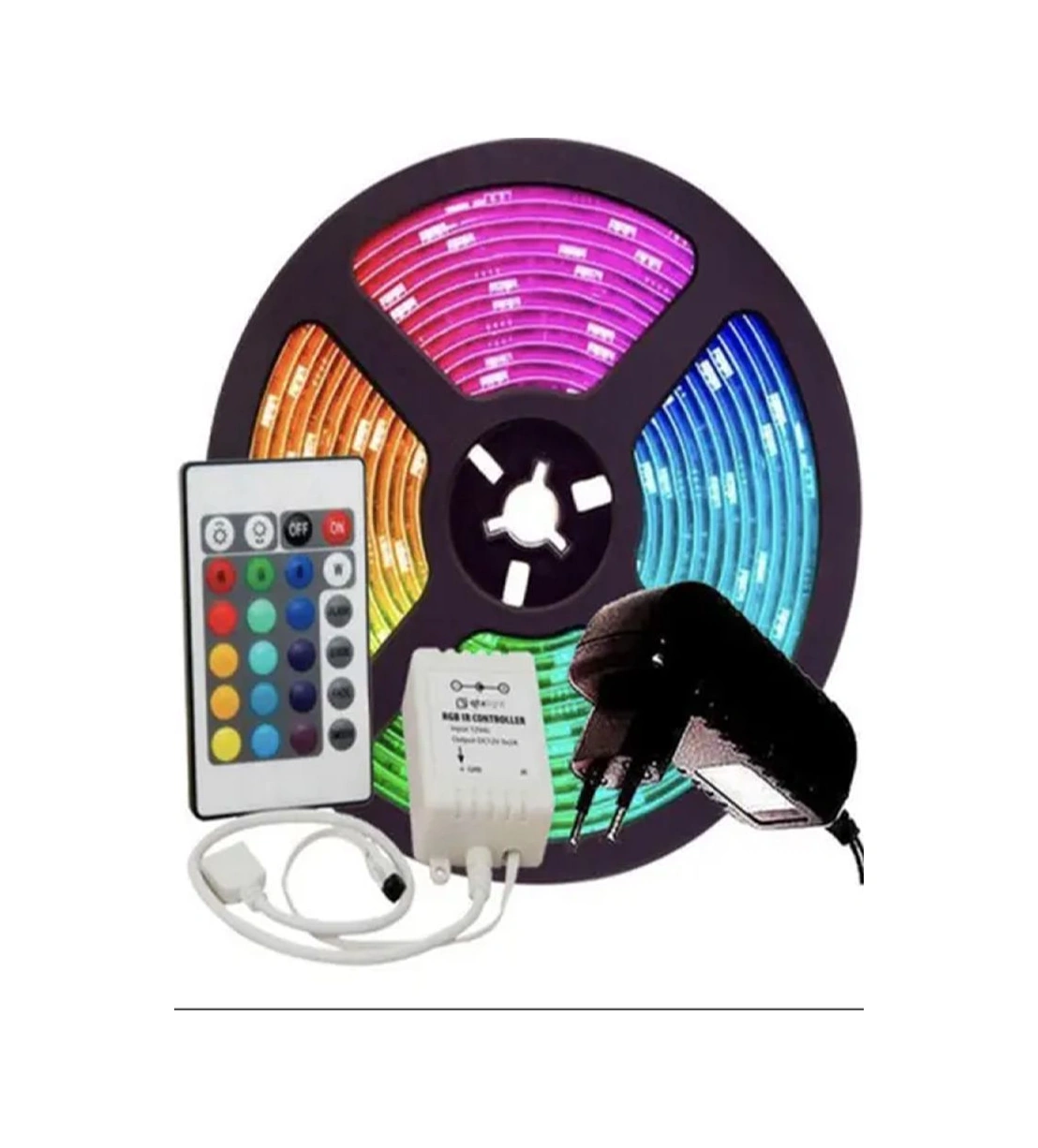 5 Metre Tak Çalıştır Kumandalı, 96 Renk Rgb Şerit Led Tv Ünitesi, Mutfak Tezgahı, Vitrin, Tavan Ledi