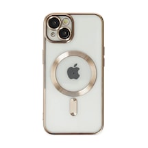 Apple Uyumlu iPhone 14 Plus Uyumlu Kılıf Kross Magneticsafe Kapak - Gold