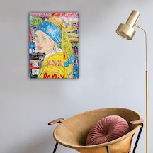 Cam Tablo Popart Serisi İnci Küpeli Kız 30cm X 40cm