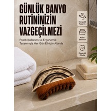 Masaj Fırçası Vücut Temizleme Fırçası Ahşap Desenli Yumuşak Kıllı Banyo Fırçası - Lisinya