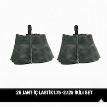 26 Jant İç Lastik 2'li Set - 26x1.75 / 2.125 Uyumlu - Oto Kalın Sibop 2 Adet Bisiklet İç Lastiği