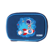Kids Astronot Baskılı Lacivert Erkek Çocuk Organizer Kalem Çantası - Kalemlik - L5375 Genel