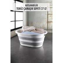 Katlanabilir Silikon Çamaşır Sepeti & Akordiyon Katlanır Sepet 27 Lt Diğer