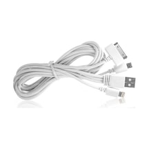 Universal Usb Şarj Kablosu 4850A Lightning Micro Data iPhone Android Uyumlu