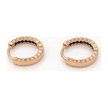 18k Rose Gold Plated Mini Zigzag Hoop Küpe Gold
