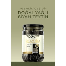 Kozoliv Doğal Gemlik Çeşidi Yağlı Siyah Zeytin Cam 400 G