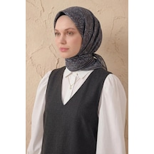 Silk Home Soft Eşarp Lina Flora Siyah Gri 90x90 Çok Renkli