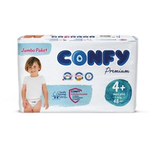 Confy Premium Bebek Bezi 4+ Numara Maxi Plus 48 Adet