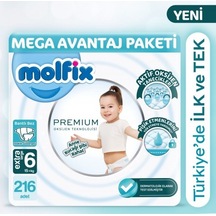 Molfix Premium Ultra Fırsat Paketi 54'lü x 4 216Adet PKT.MOLFIX.103 6 Numara Molfix Premium Ultra Fırsat Paketi 54'lü x 4 216Adet PKT.MOLFIX.103 6 Numara