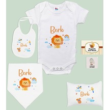 Bk Kids Kişiye Özel İsimli 6 Parça Bebek Body Zıbın Battaniye Ve Yastık Hediye Seti, Yeni Doğan Bebek Giyim Hediyesi-7