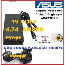 Asus Laptop Leptop Uyumlu Şarj Adaptörü Cihazı 19 Volt 4.74 Amper