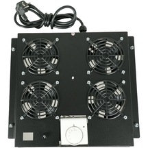 Canovate 4Lü Rack Kabinet Fan Modülü Termostatlı Ral 9005 Siyah