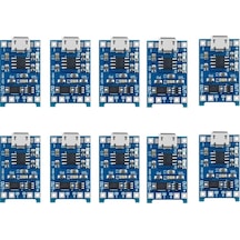 10Lu Micro Usb Tp4056 Bms 5v 1a Korumalı Lityum Pil Şarj Devresi