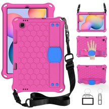 Samsung Galaxy Uyumlu Tab S6 Lite P610 Petek Eva + Pc Shockroof Case Strap İle