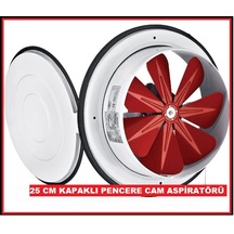 25 Cm Çapında Kapaklı Aspiratör Cam ve Duvar Tipi Fan 890 M³/H