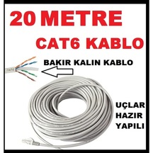 Cat6 Kalin Bakir Internet Kablo 20 Metre