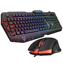 Everest KM-6168 Formula Combo USB 3 Makro Tuşlu RGB Q Oyuncu Klavye Mouse Set