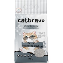 Catbravo Aktif Karbon Kokulu Topaklaşan Bentonit Kedi Kumu 10 L