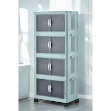 Çok Amaçlı Kapaklı Portatif İstiflenebilir Tekerlekli Organizer Dolap Mavi Mavi Çok Amaçlı Kapaklı Portatif İstiflenebilir Tekerlekli Organizer Dolap Mavi Mavi