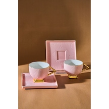 Karaca  Art Deco 2 Kişilik Kahve Fincan Takımı 80 ml Pembe