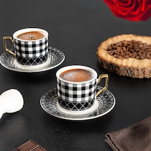 Porsima Yky097-5 2'li 4 Parça Türk Kahvesi Fincan Takımı 100 Ml