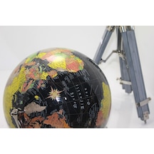 Dünya Küre Dekoratif 360 Derece Dönebilen Ahşap Tripot Ayaklı