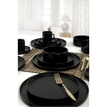 Keramika Mat Siyah Stackable Yemek Takımı 20 Parça 4 Kişilik