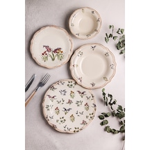 Snippy Wild - 24 Parça 6 Kişilik Porselen Yemek Takımı Vintage