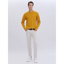 Kip Sarı Yarım Balıkçı Yaka Desenli Triko Çok Renkli