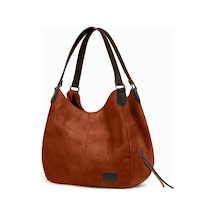 Myra Kadın Kiremit Turuncu Pu Deri Günlük Omuz Yumuşak Tote Çanta Kiremit