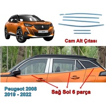 Peugeot 2008 Cam Alt Çıtası Krom 2019-2022 Arası 6 Prç. P. Çelik N11.499