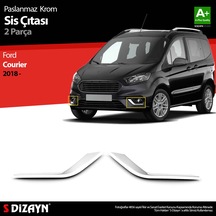 S-Dizayn Ford Courier Krom Sis Farı Çerçevesi 2 Prç. 2018 ve Üzer