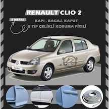 Renault Clio 2 Oto Araç Kapı Koruma Fitili 5metre Parlak Gri Renk