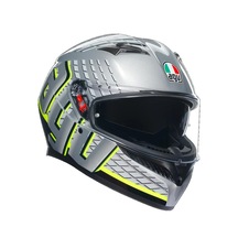 Agv K3 Mplk Fortify Grey Blk Yellow Fluo Motosiklet Kapalı Kaskı