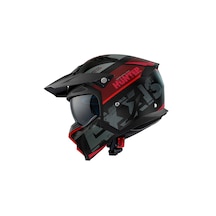 Axxis Hunter Sv Block B5 Çift Vizör Kapalı Motosiklet Kaskı Kırmızı - Siyah