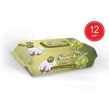 Sleepy Doğal Zeytinyağı ve Pamuksu Lifler Islak Mendil 12 x 90'lı