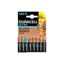 Duracell LR03/MX2400 Ultra Alkalin AAA İnce Kalem Pil 8'li