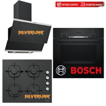 Bosch Hbf514ba0t Firin Silverline Ocak Ve Davlumbaz Uclu Set