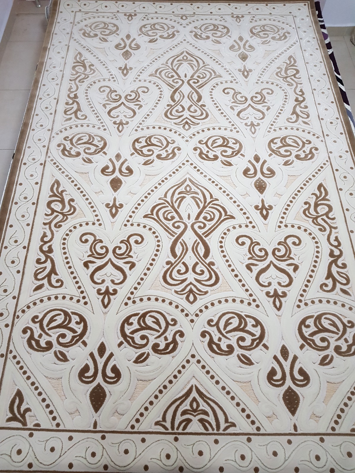 Saray Hali Heryerehali Saray Hali Saray 12861ay0beyaz Yesil 150x230 Cm Otuma Odasi Halisi