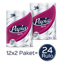 Papia Ultra Emici ve Dayanıklı Üç Katlı Kağıt Havlu 24 Rulo