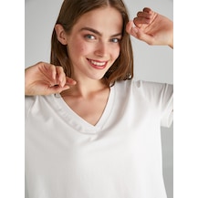FAİK SÖNMEZ V Yaka Pamuklu T-Shirt 63478