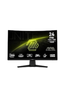 Msı Mag 242c 23.6" 180hz 1ms Hdmı Dp Adaptive Sync Hdr Ready Fhd Va Curved 1500r Gaming Monitör