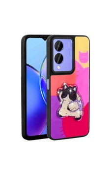 Zore Vivo Y17s Kılıf Parlayan Kabartmalı İkonik Figürlü Nvth Amas Silikon Kapak - Mor Zore Vivo Y17s Kılıf Parlayan Kabartmalı İkonik Figürlü Nvth Amas Silikon Kapak - Mor