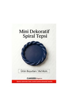 14x14cm - Premium - Gece Mavisi - Dekoratif Sarmal Tepsi - El Boyaması İşçilik 14x14cm Ebat 14x14cm - Premium - Gece Mavisi - Dekoratif Sarmal Tepsi - El Boyaması İşçilik 14x14cm Ebat